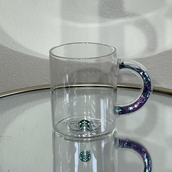 Starbucks Glass Cup with Glitter Confetti Handle - Picture 1 of 2
